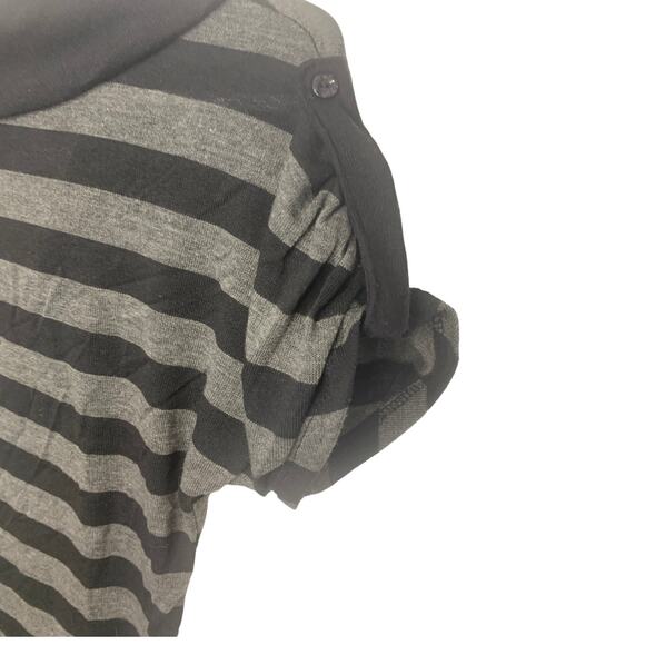 NEW Retro Mini Dress M Black Gray Delirious Los Angeles Y2K Cowl Neck Stretch - Picture 7 of 8